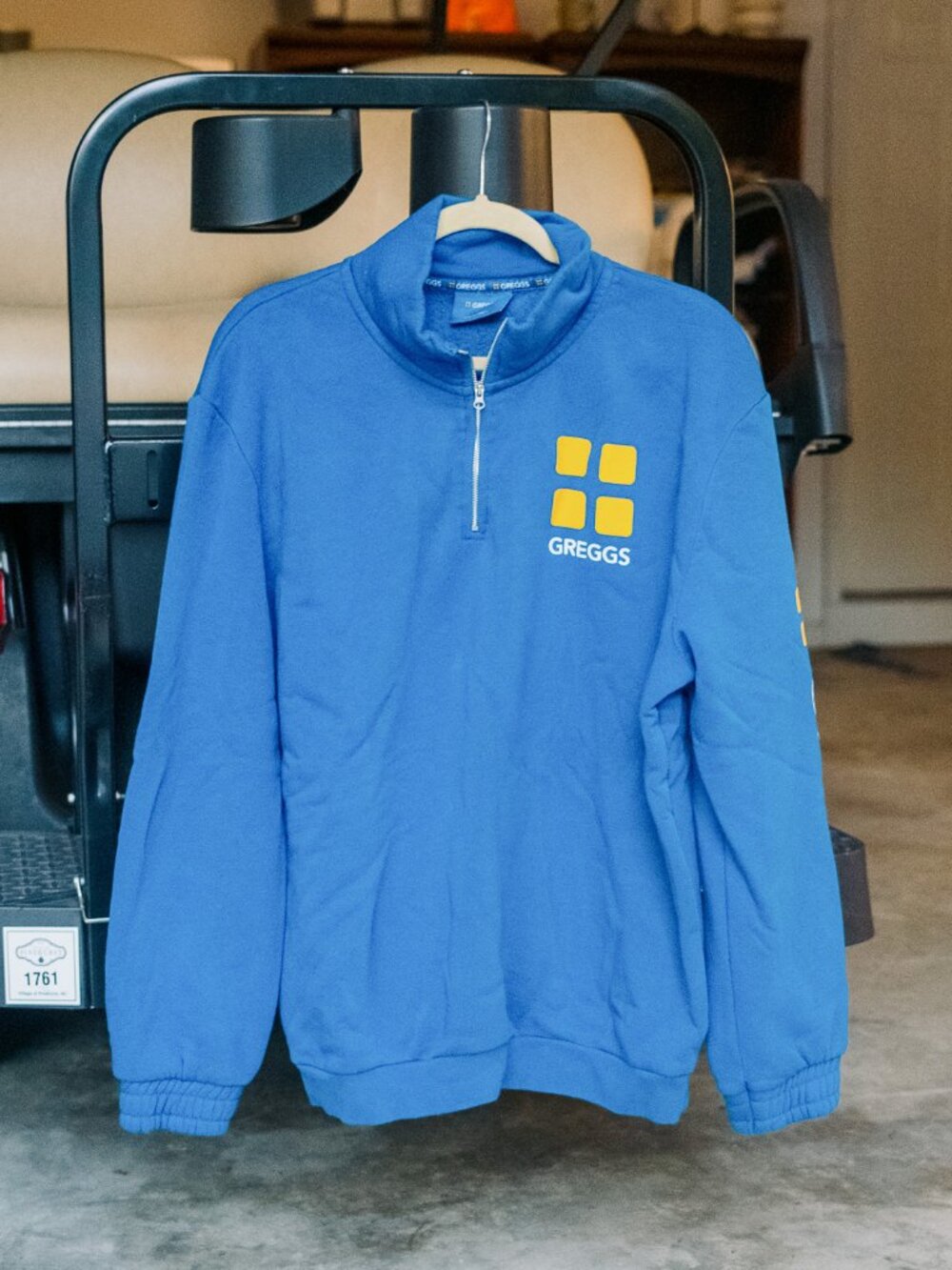 Greggs Limited Edition Blue Quarter Zip Pullover Size L